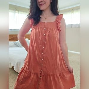 NWT Universal Thread XS peachy 100% cotton sleeveless dress